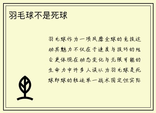 羽毛球不是死球